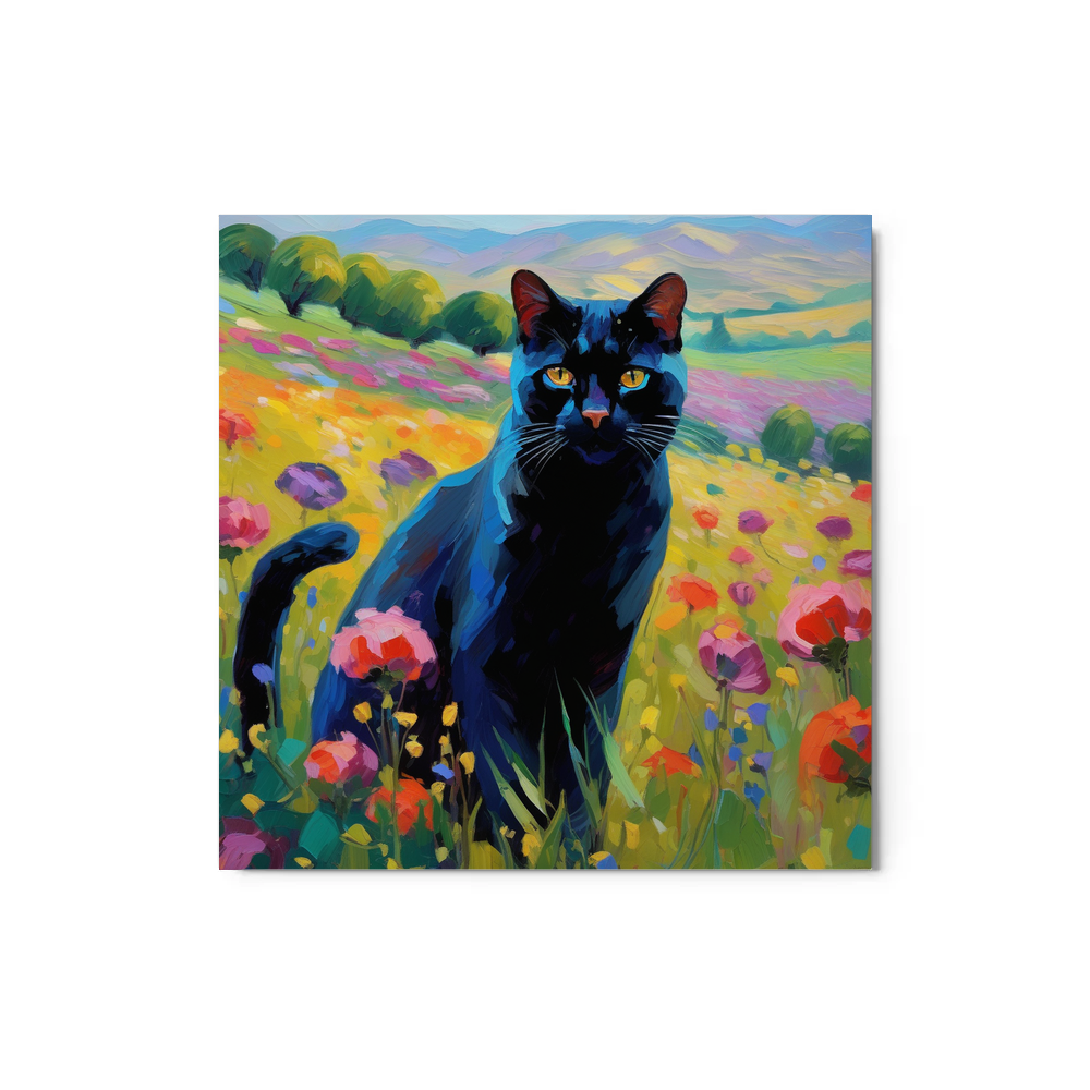 PugMug Custom Black Exotic Cat Metal Print