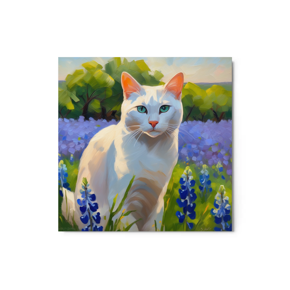 PugMug Custom White Companion Cat Metal Print