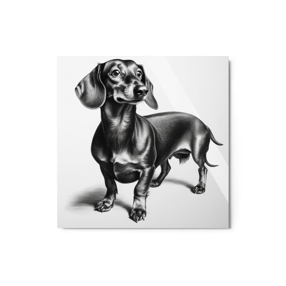 PugMug Custom Black Dachshund Metal Print