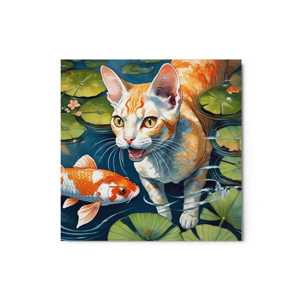 PugMug Custom Tabby Devon Rex Cat Metal Print