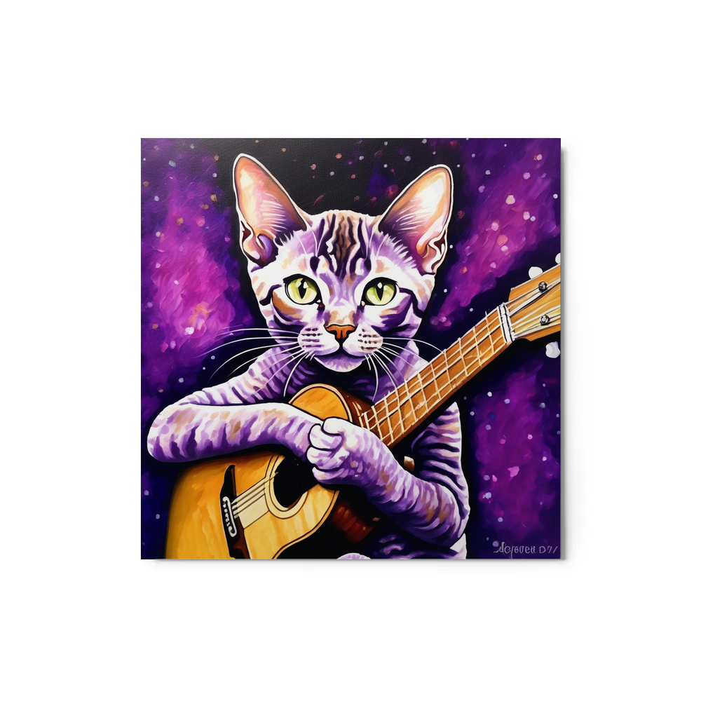 PugMug Custom Tabby Devon Rex Cat Metal Print