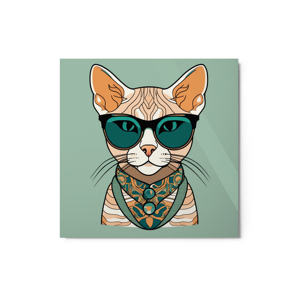 PugMug Custom Tabby Devon Rex Cat Metal Print