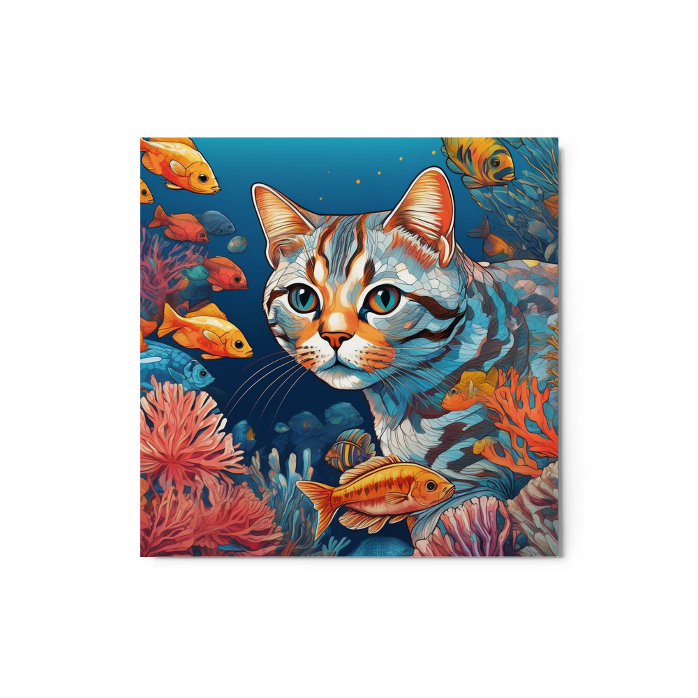 PugMug Custom Tabby British Shorthair Cat Metal Print