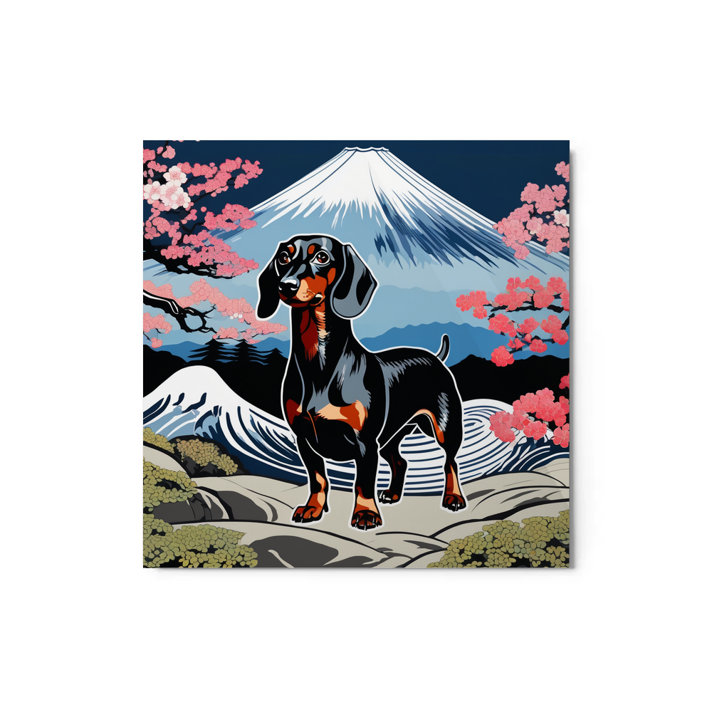 PugMug Custom Black Dachshund Metal Print