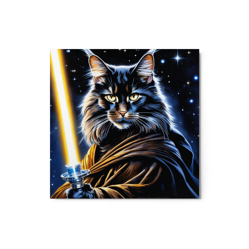 PugMug Custom Black Maine Coon Cat Metal Print