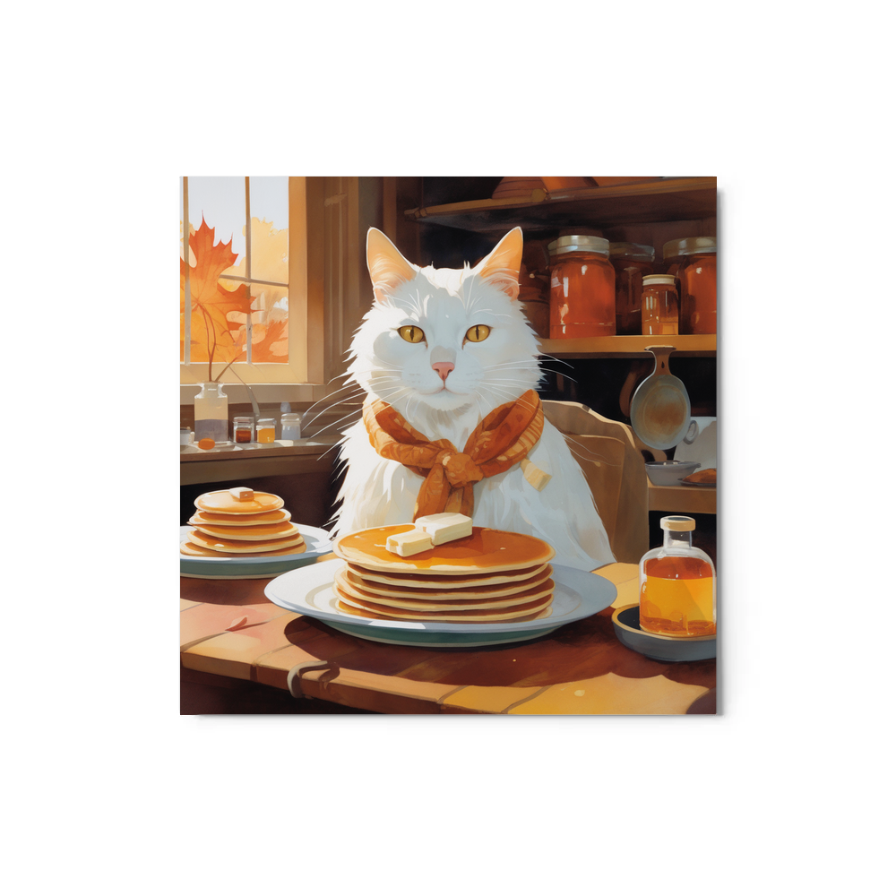 PugMug Custom White Companion Cat Metal Print