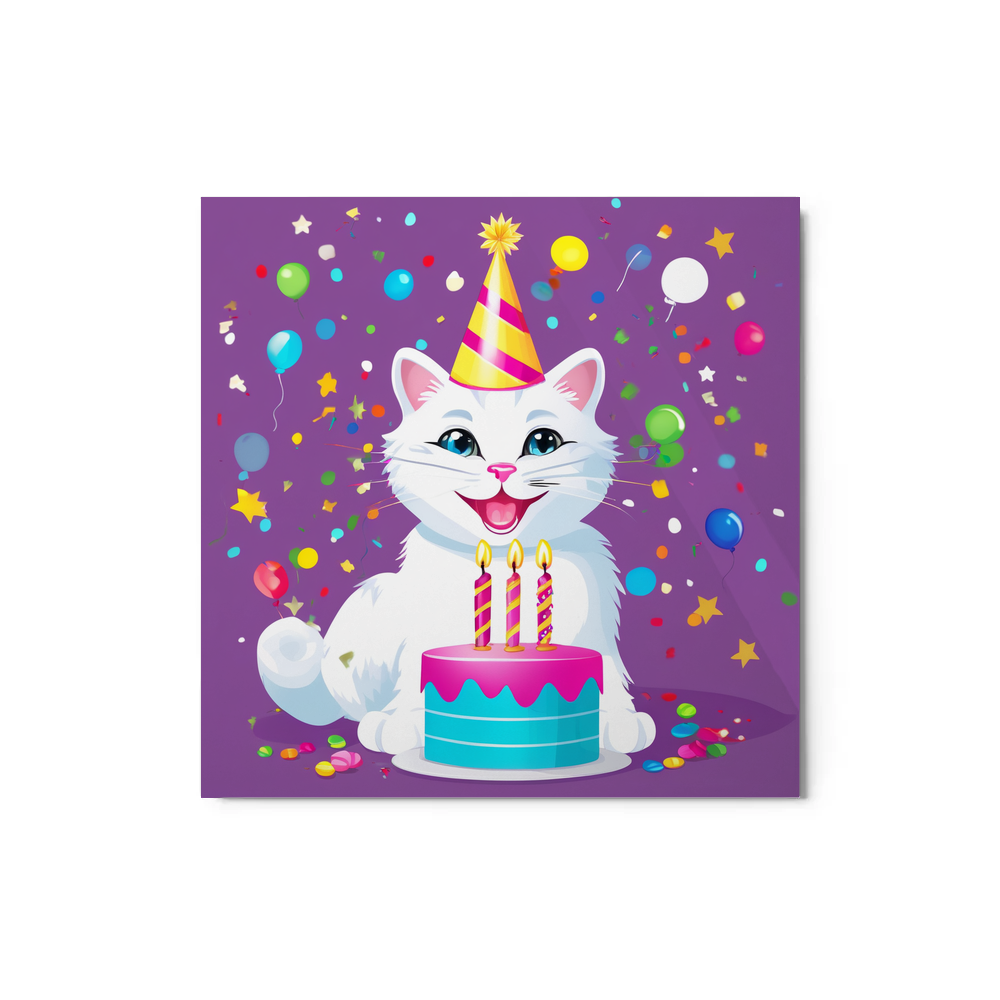 PugMug Custom White Companion Cat Metal Print