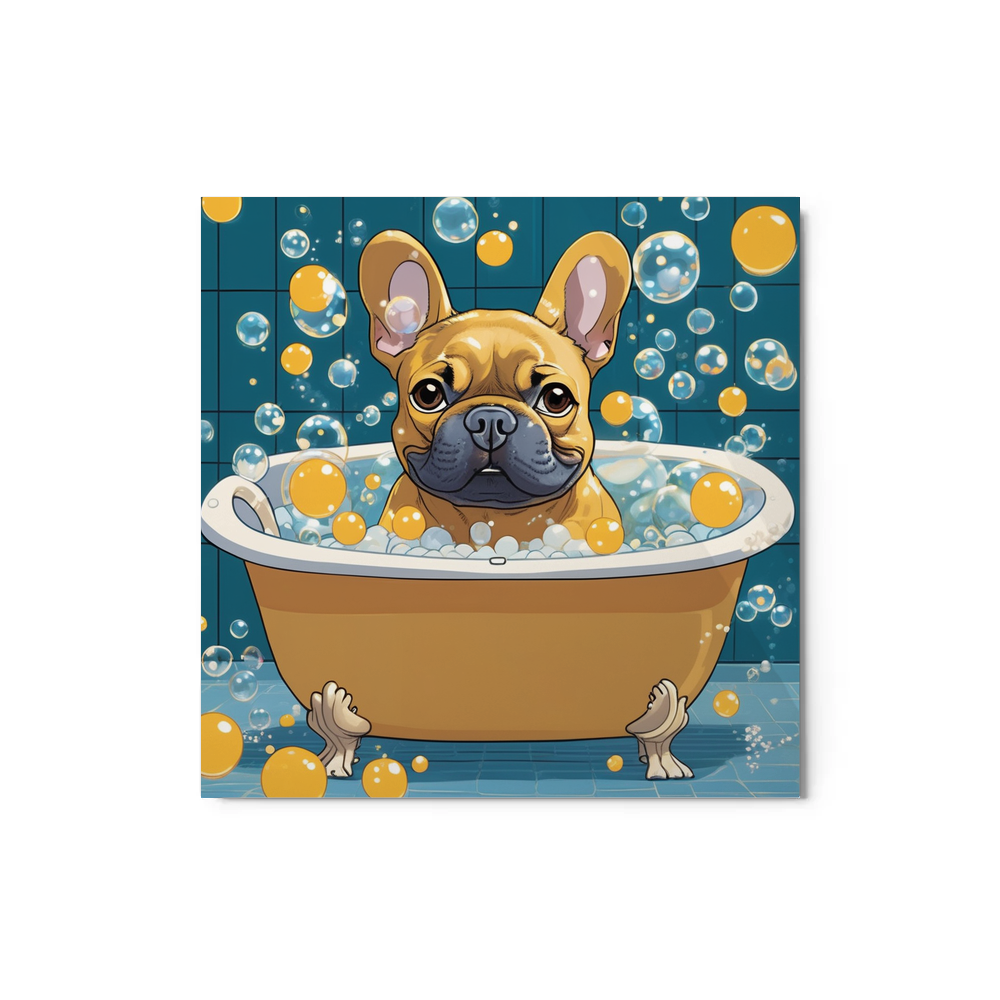 PugMug Custom Tan French Bulldog Metal Print