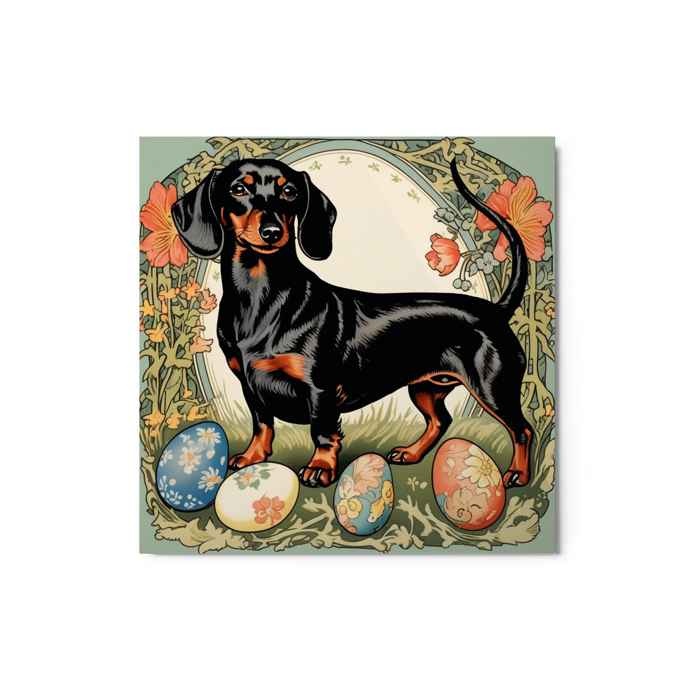 PugMug Custom Black Dachshund Metal Print