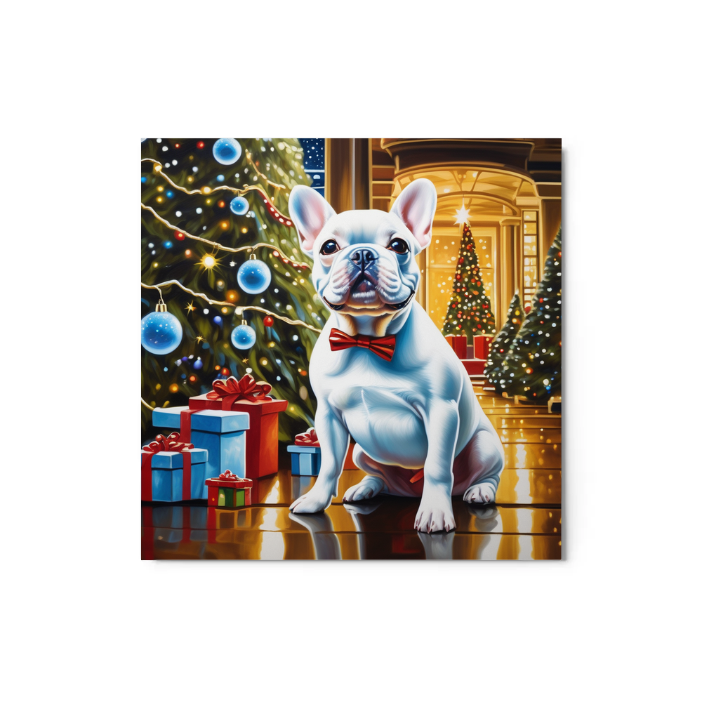 PugMug Custom White French Bulldog Metal Print