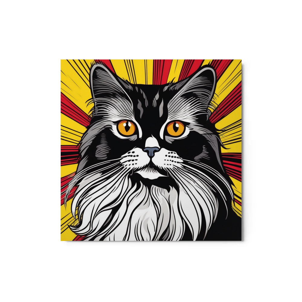 PugMug Custom Black Persian Cat Metal Print