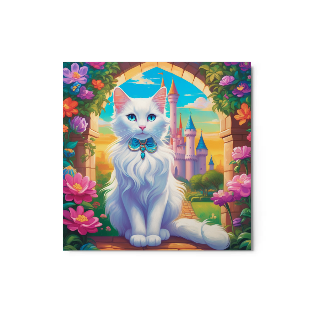 PugMug Custom White Companion Cat Metal Print