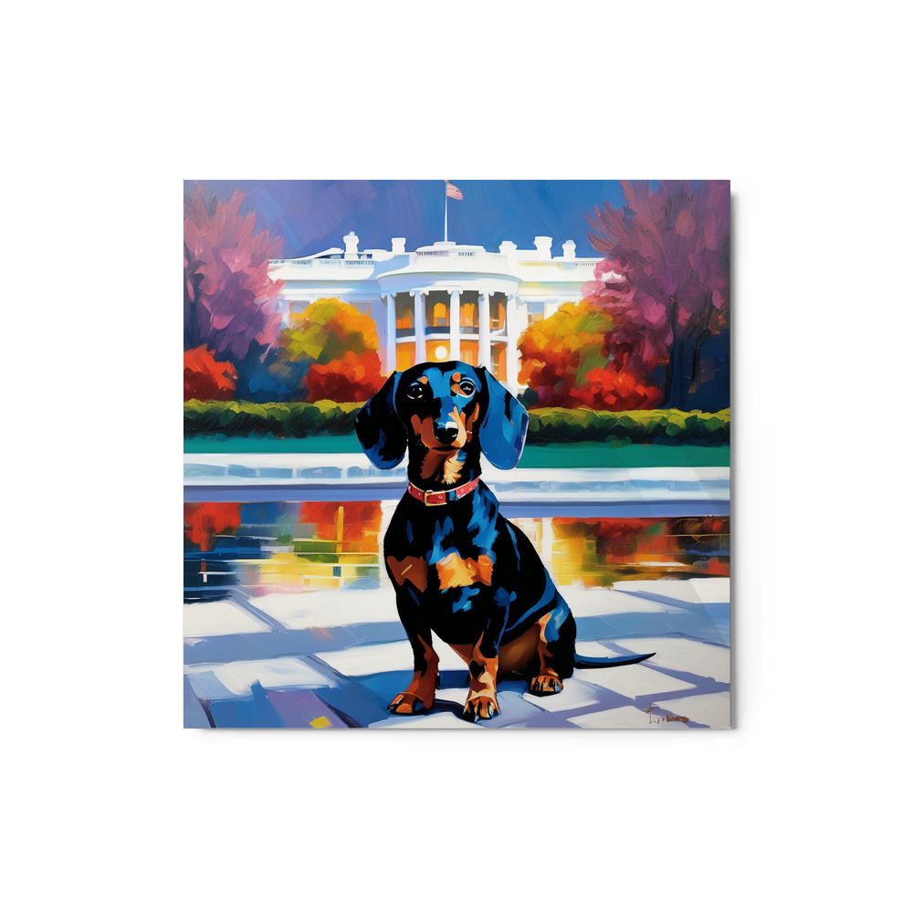 PugMug Custom Black Dachshund Metal Print