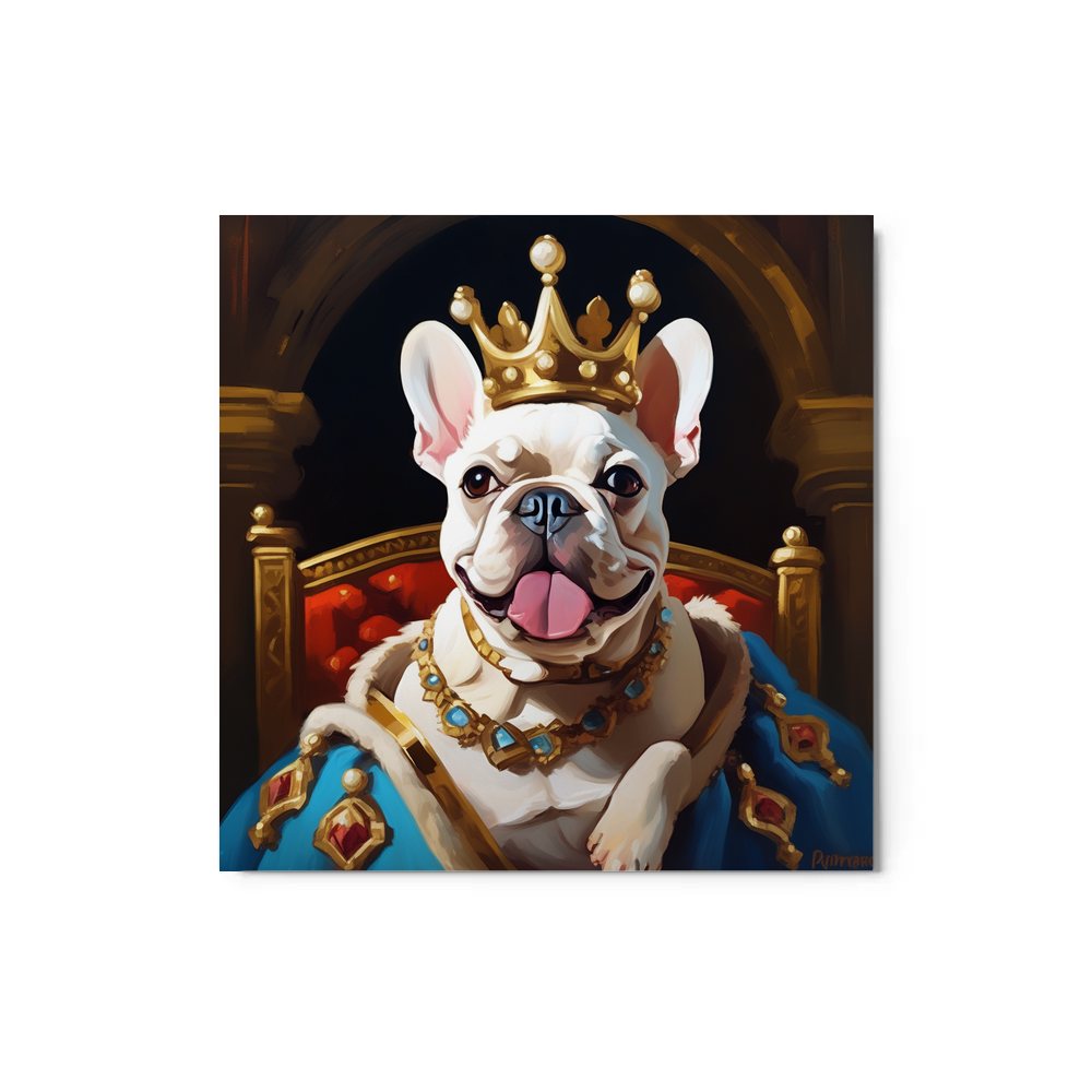 PugMug Custom White French Bulldog Metal Print