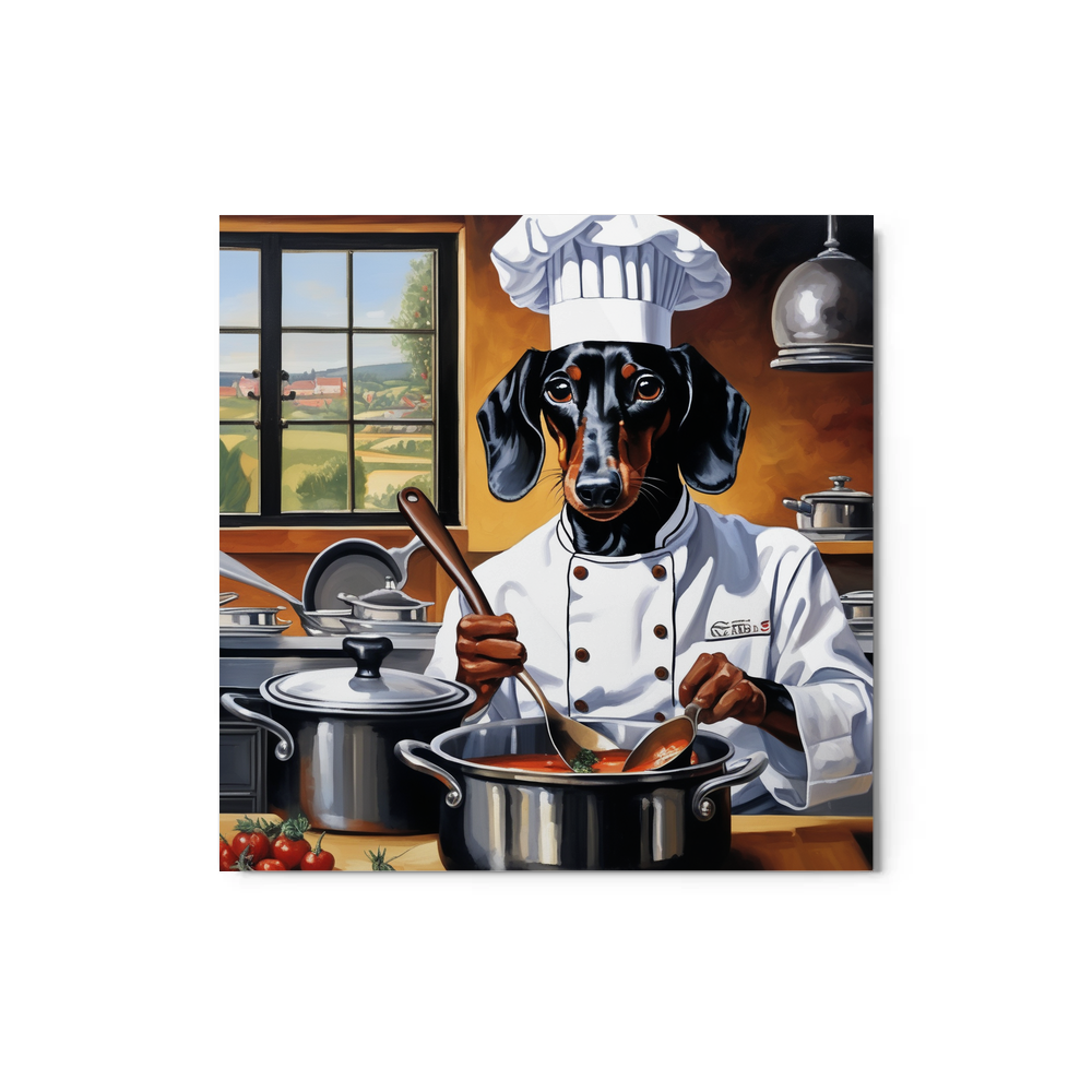 PugMug Custom Black Dachshund Metal Print