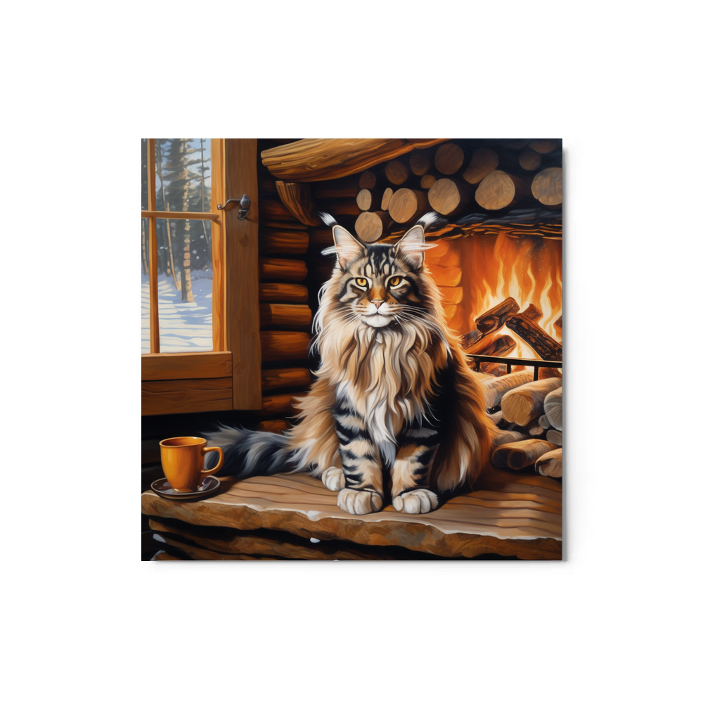 PugMug Custom Tabby Maine Coon Cat Metal Print