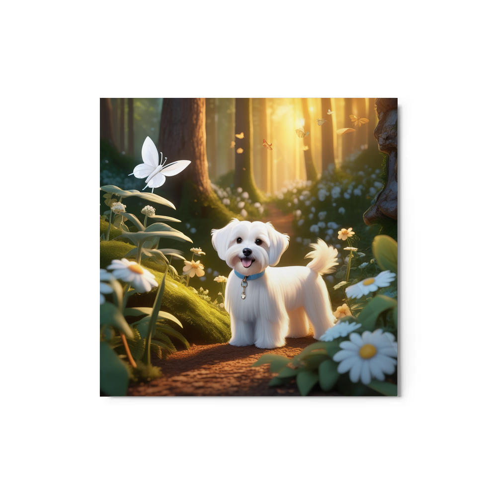 PugMug Custom White Havanese Dog Metal Print