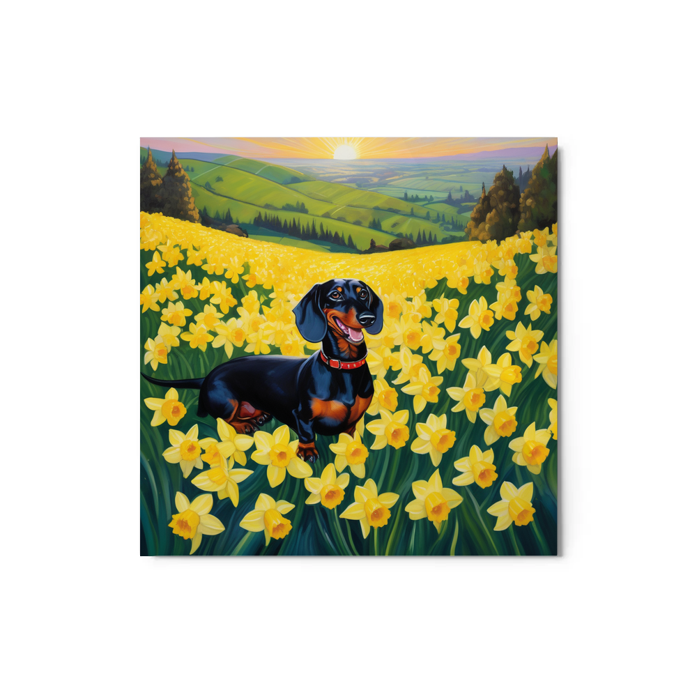 PugMug Custom Black Dachshund Metal Print