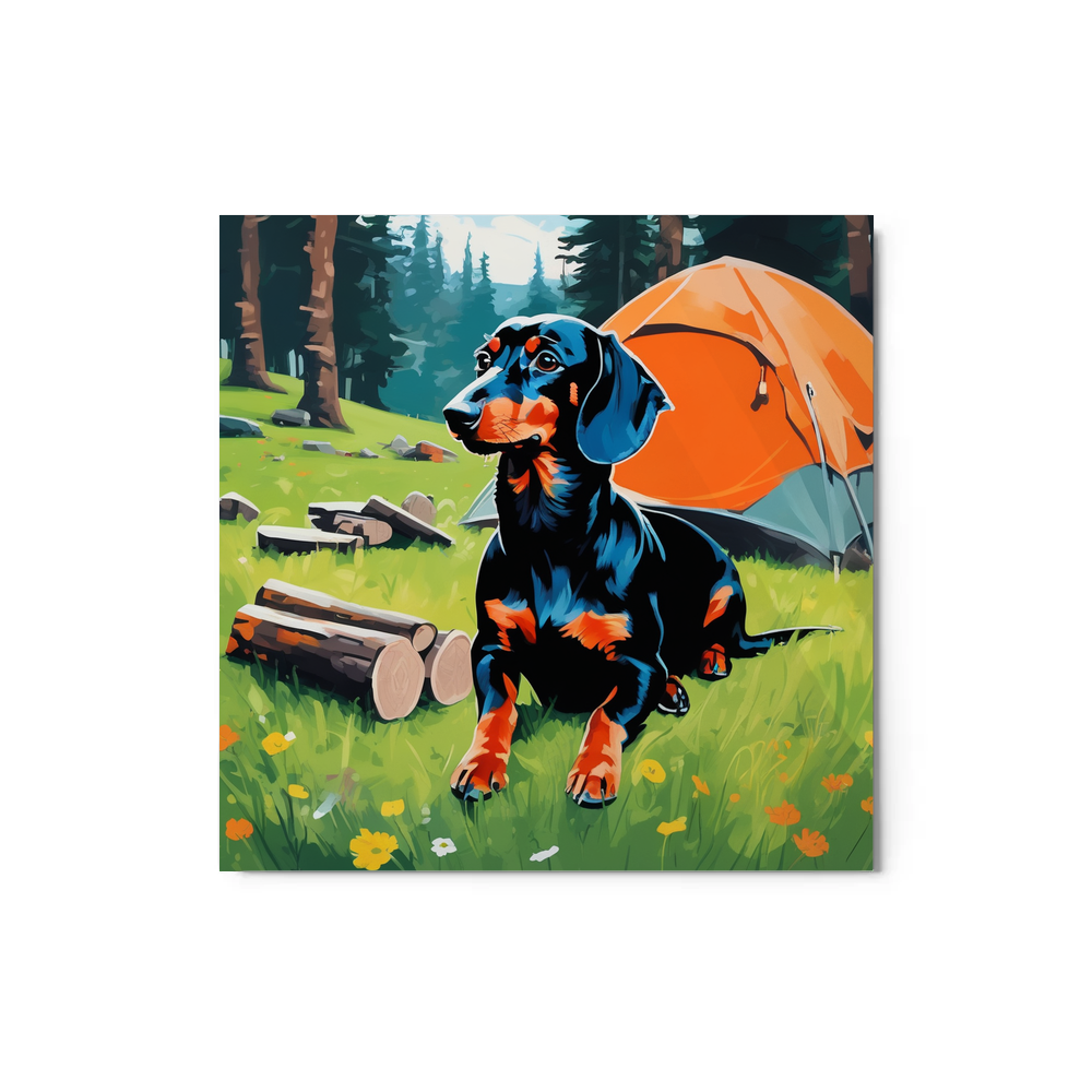 PugMug Custom Black Dachshund Metal Print