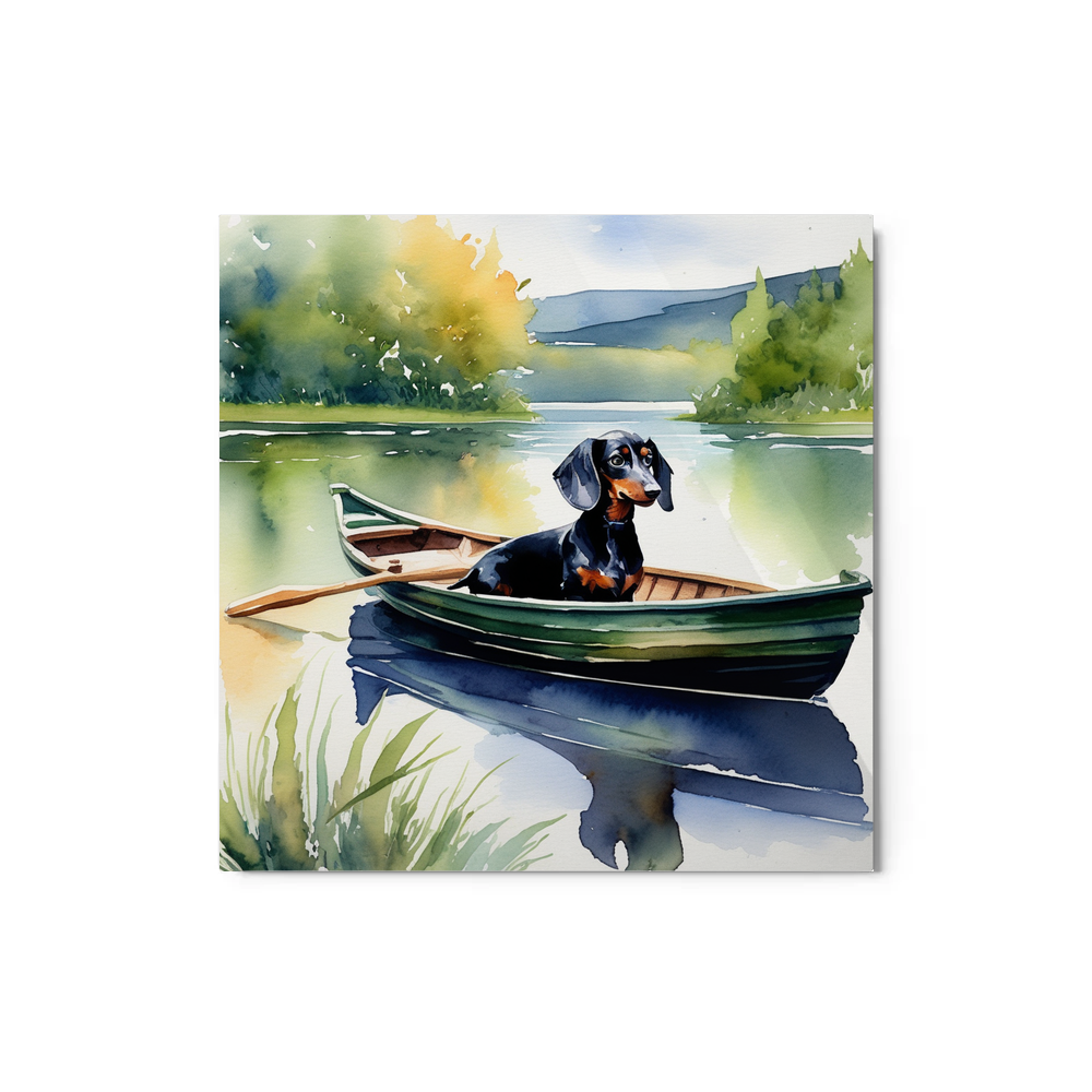 PugMug Custom Black Dachshund Metal Print