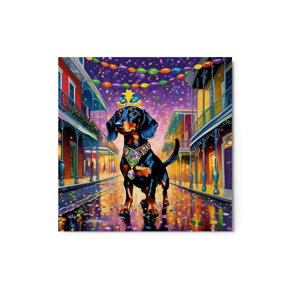 PugMug Custom Black Dachshund Metal Print