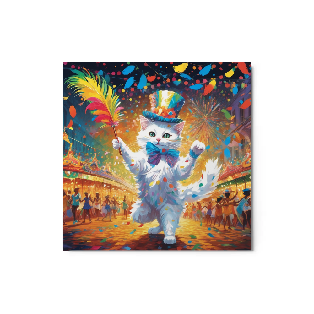 PugMug Custom White Companion Cat Metal Print