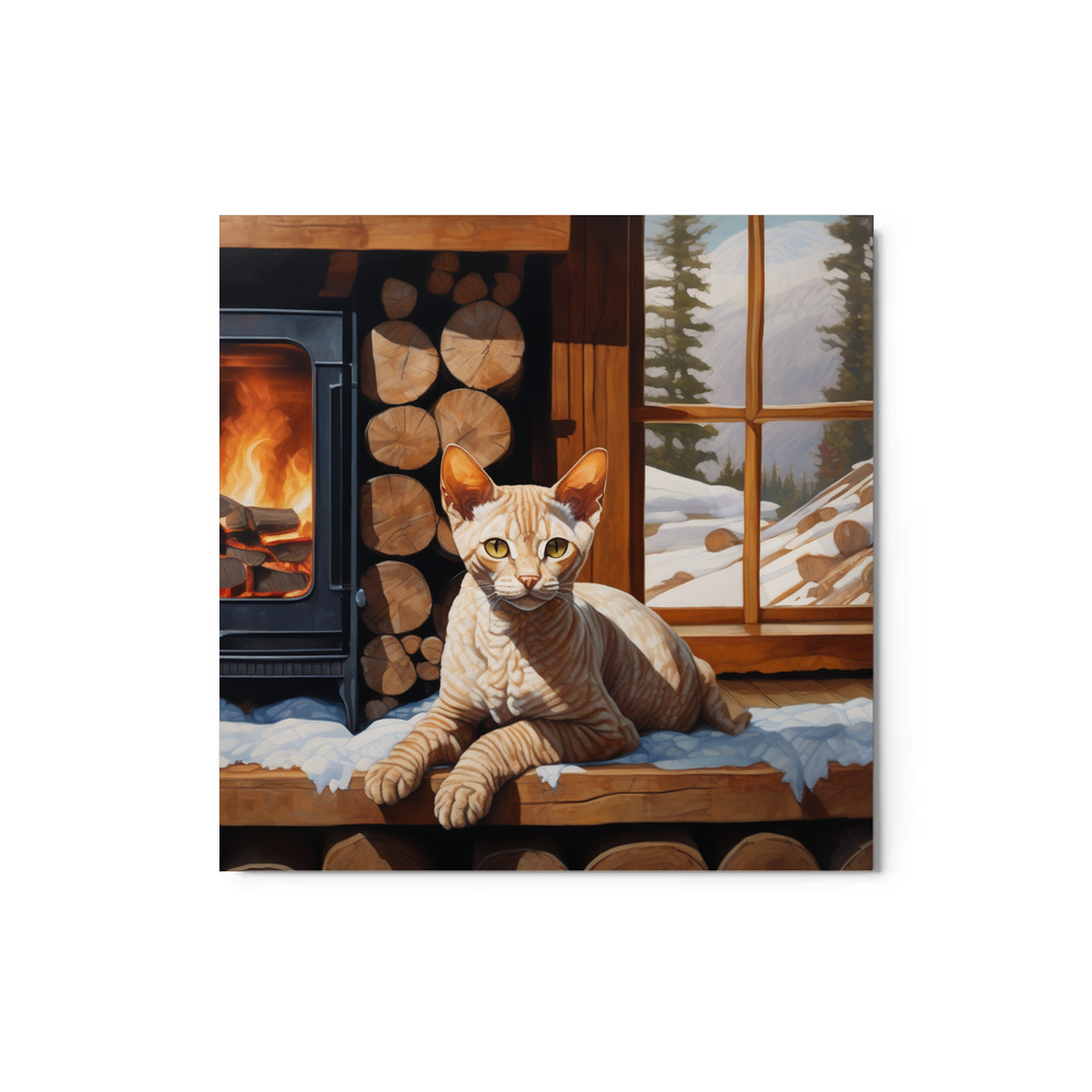 PugMug Custom Tabby Devon Rex Cat Metal Print