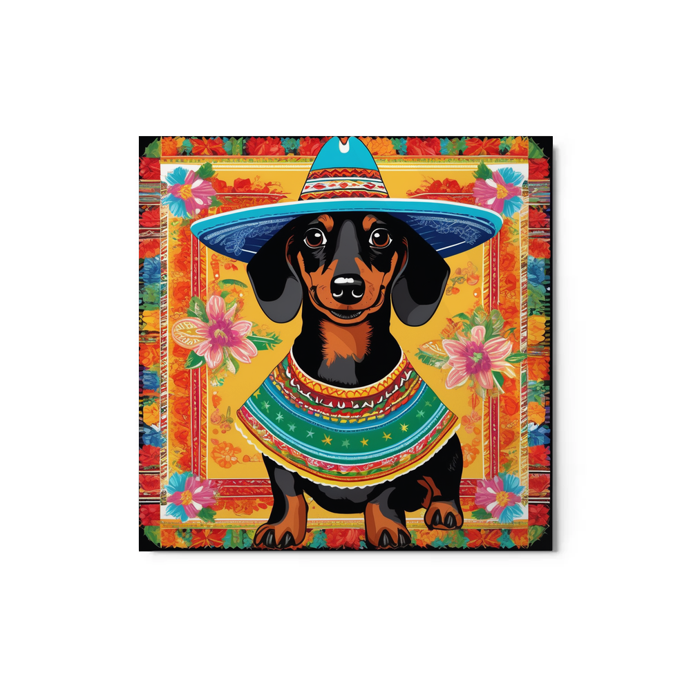 PugMug Custom Black Dachshund Metal Print