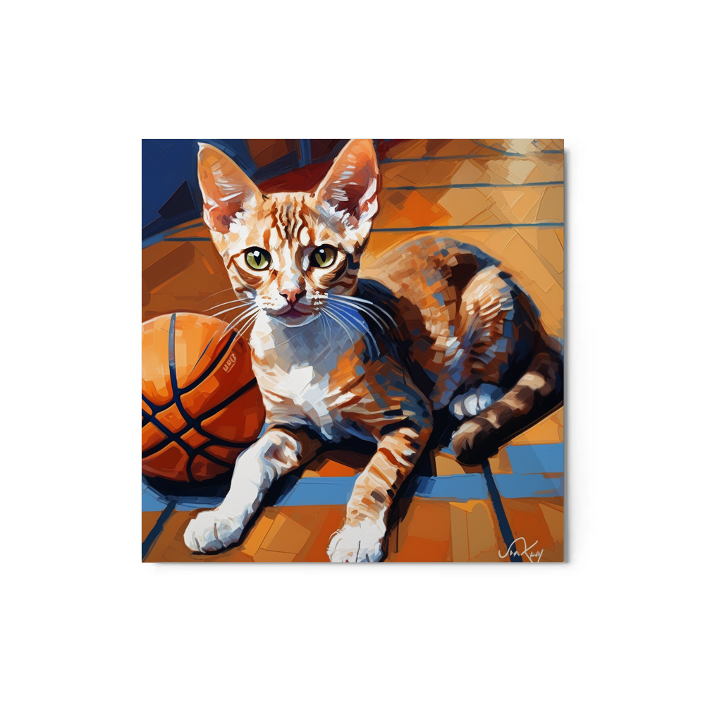 PugMug Custom Tabby Devon Rex Cat Metal Print