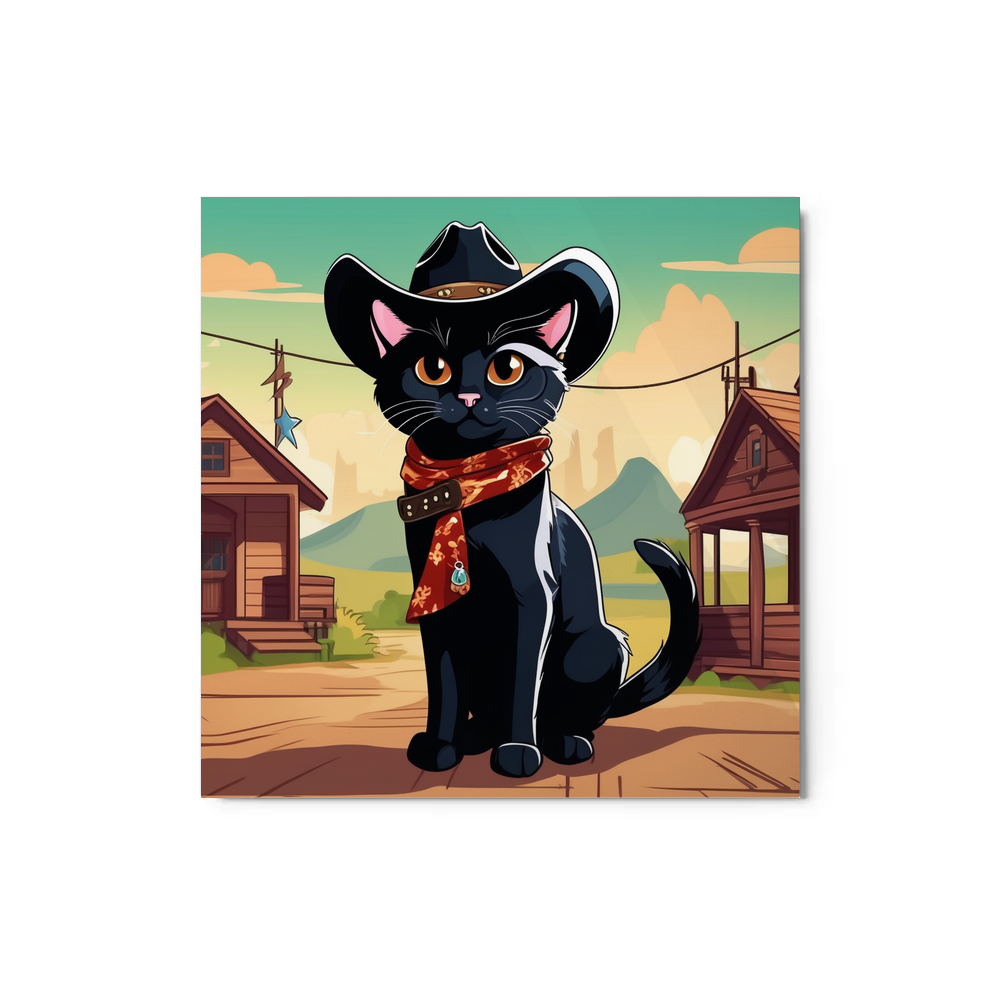 PugMug Custom Black Companion Cat Metal Print