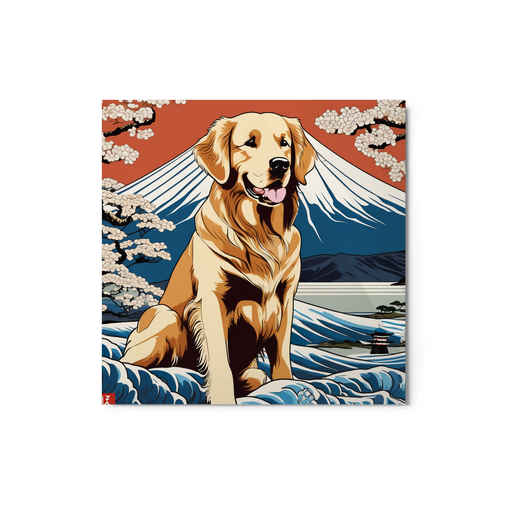 PugMug Custom Golden Retriever Metal Print