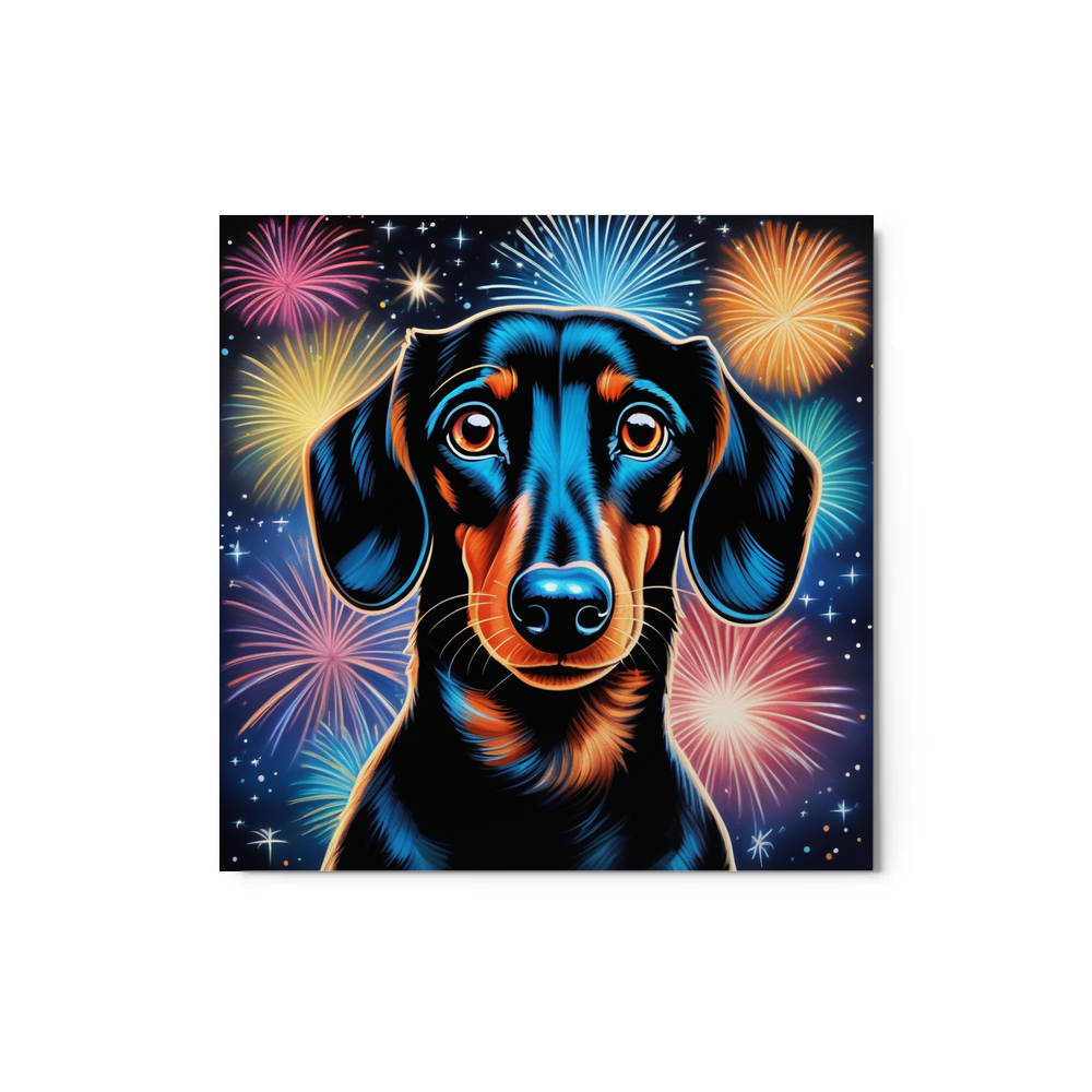 PugMug Custom Black Dachshund Metal Print