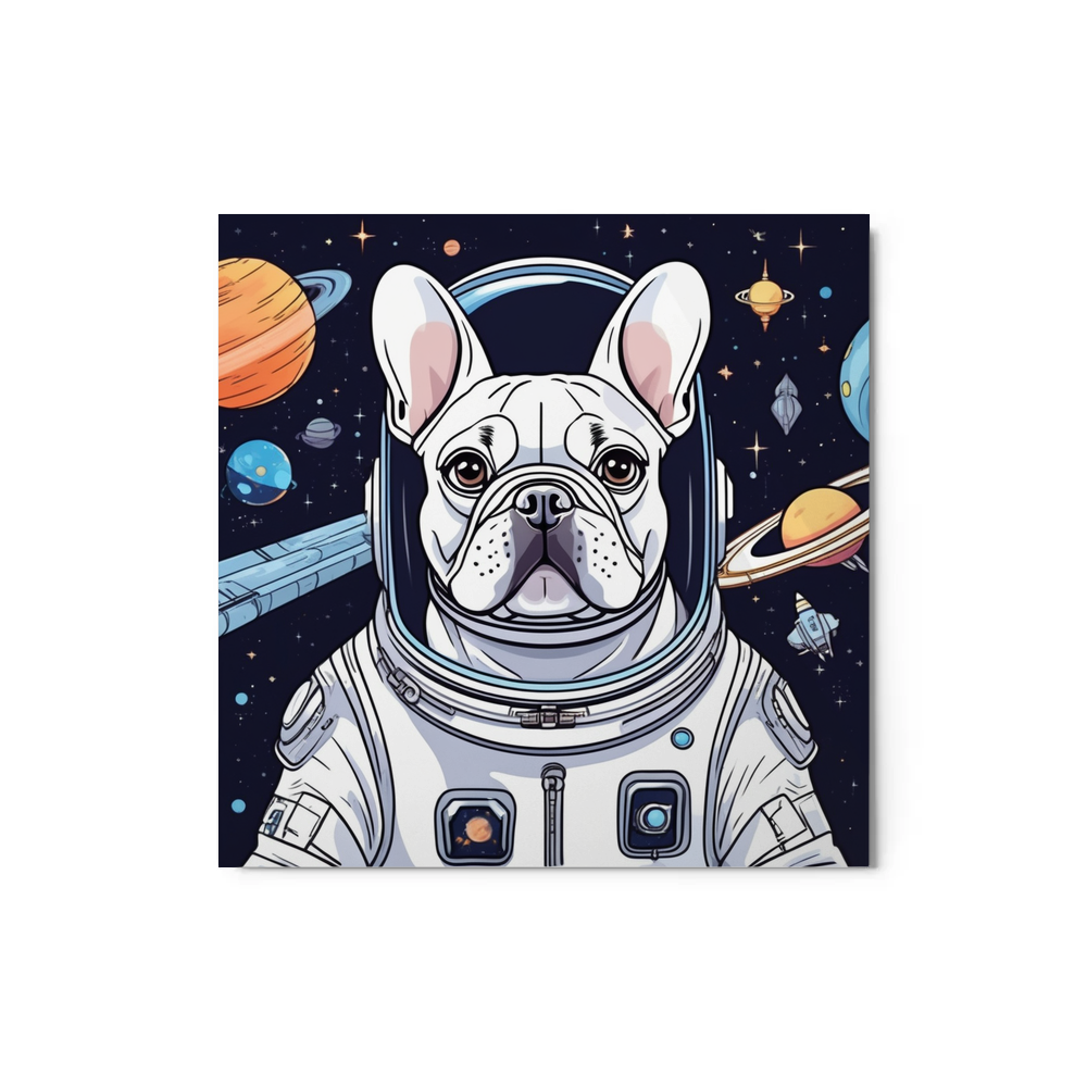 PugMug Custom White French Bulldog Metal Print