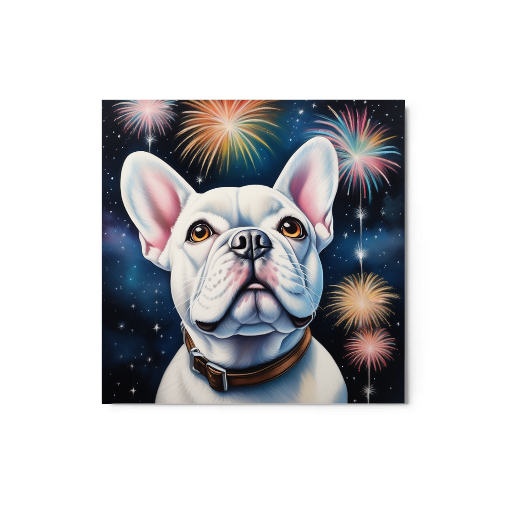 PugMug Custom White French Bulldog Metal Print