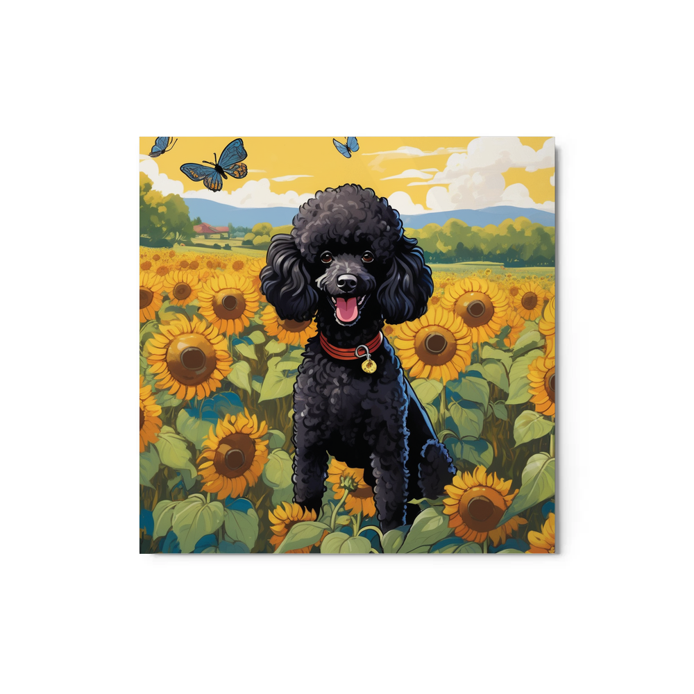 PugMug Custom Black Poodle Metal Print