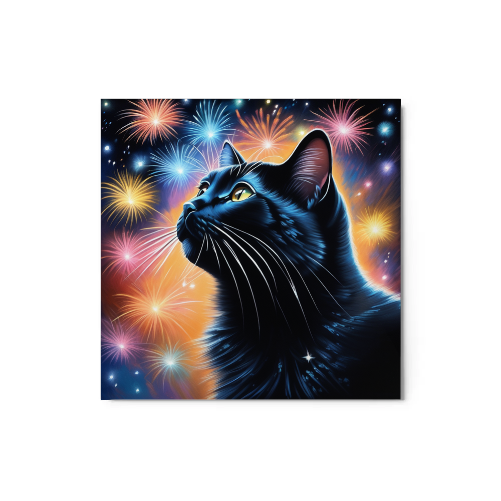 PugMug Custom Black Exotic Cat Metal Print