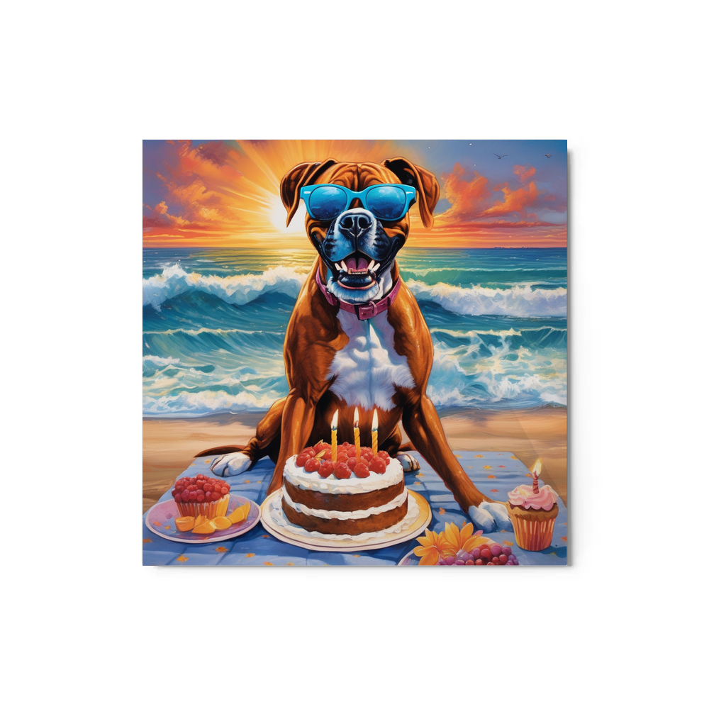 PugMug Custom Boxer Dog Metal Print