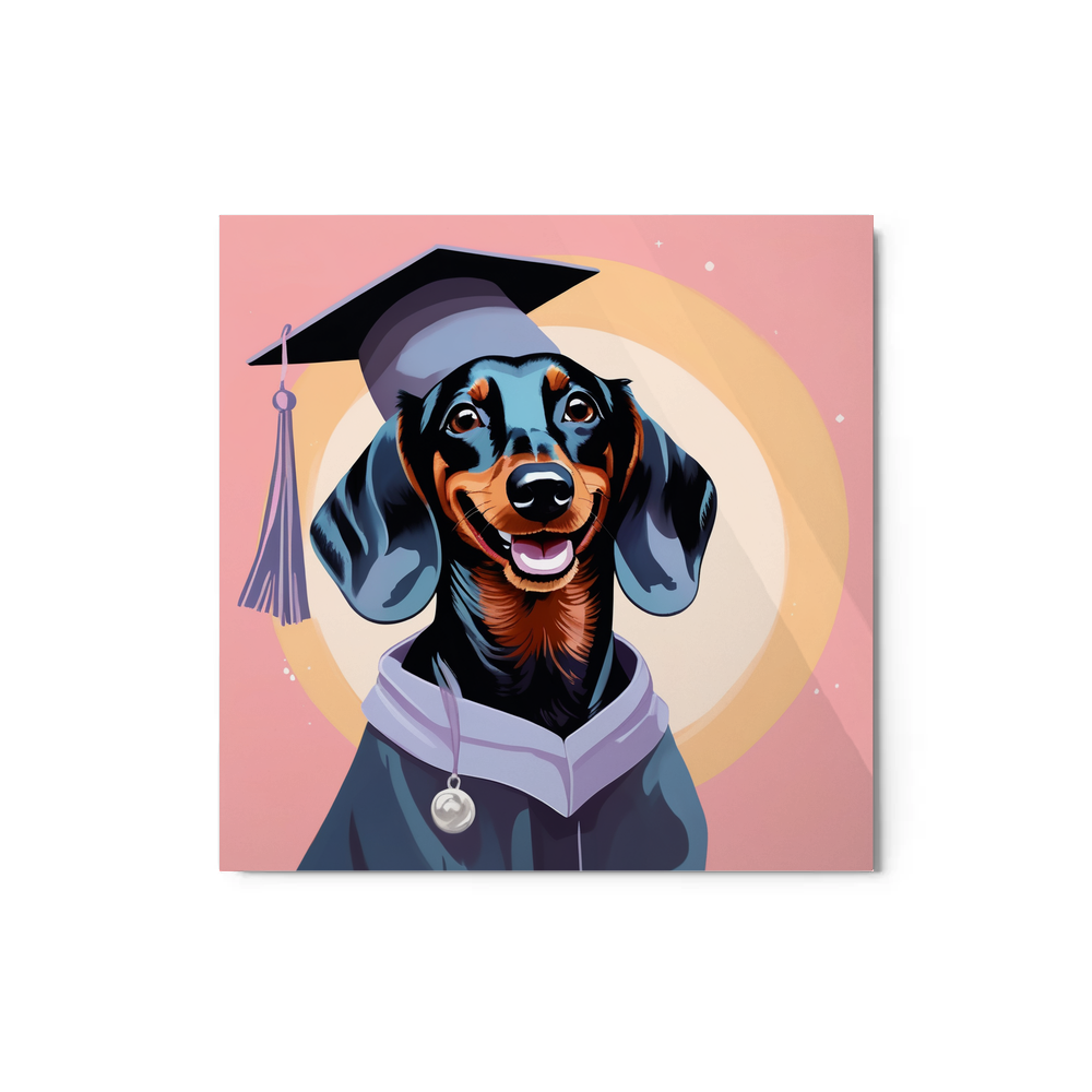 PugMug Custom Black Dachshund Metal Print