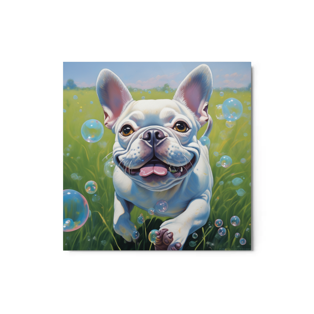 PugMug Custom White French Bulldog Metal Print