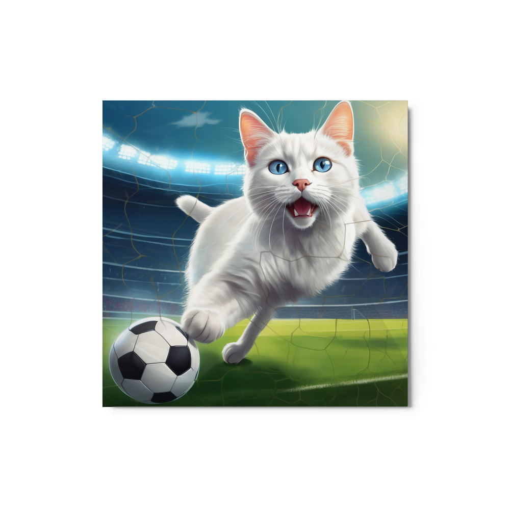 PugMug Custom White Companion Cat Metal Print