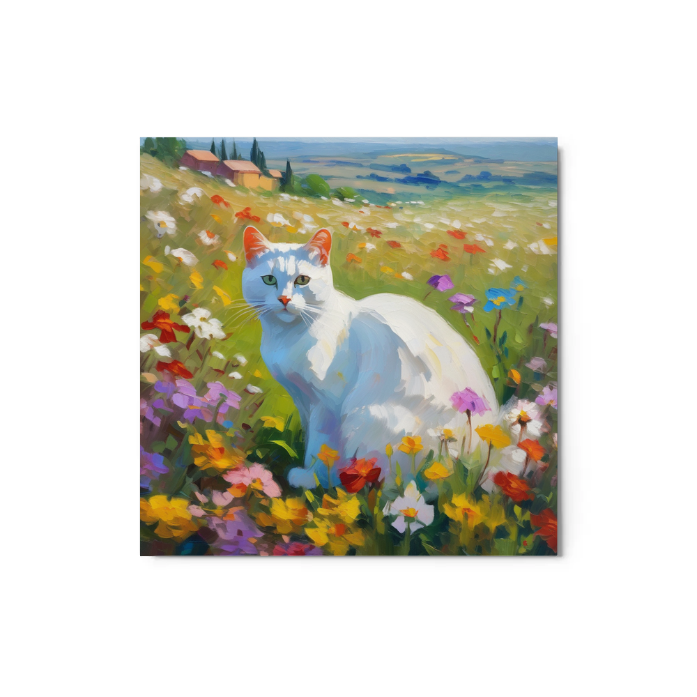 PugMug Custom White Exotic Cat Metal Print