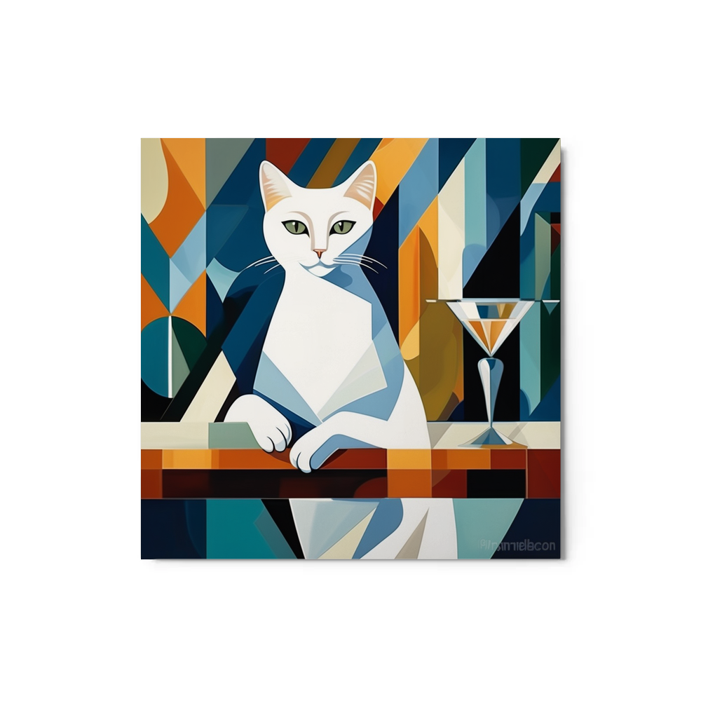 PugMug Custom White Companion Cat Metal Print
