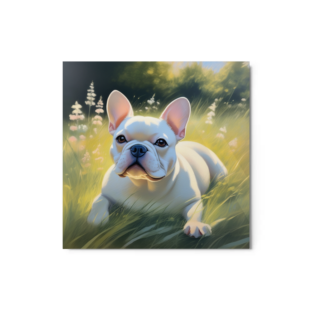 PugMug Custom White French Bulldog Metal Print