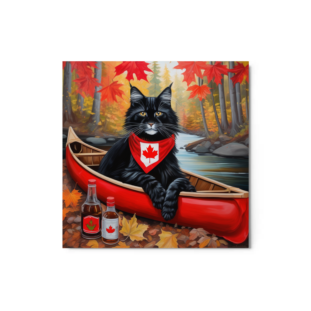 PugMug Custom Black Maine Coon Cat Metal Print