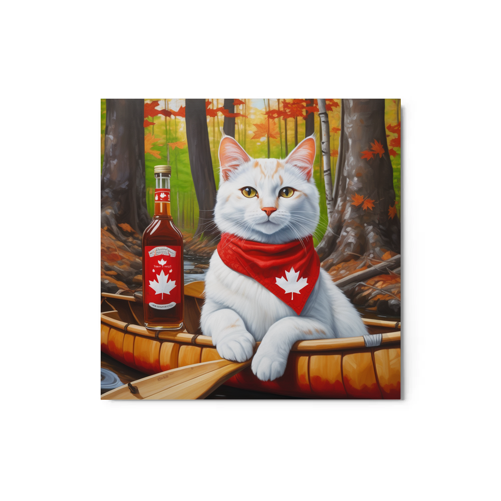 PugMug Custom White Companion Cat Metal Print