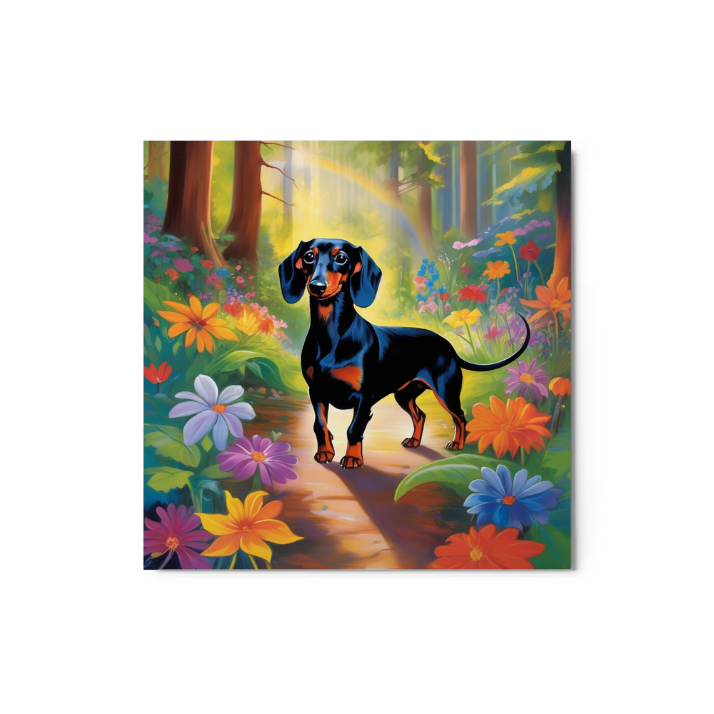 PugMug Custom Black Dachshund Metal Print