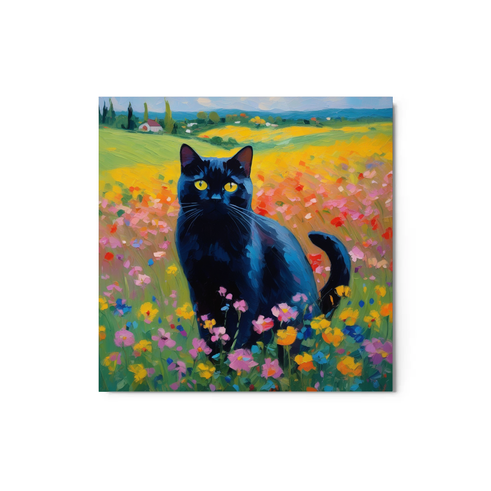 PugMug Custom Black British Shorthair Cat Metal Print