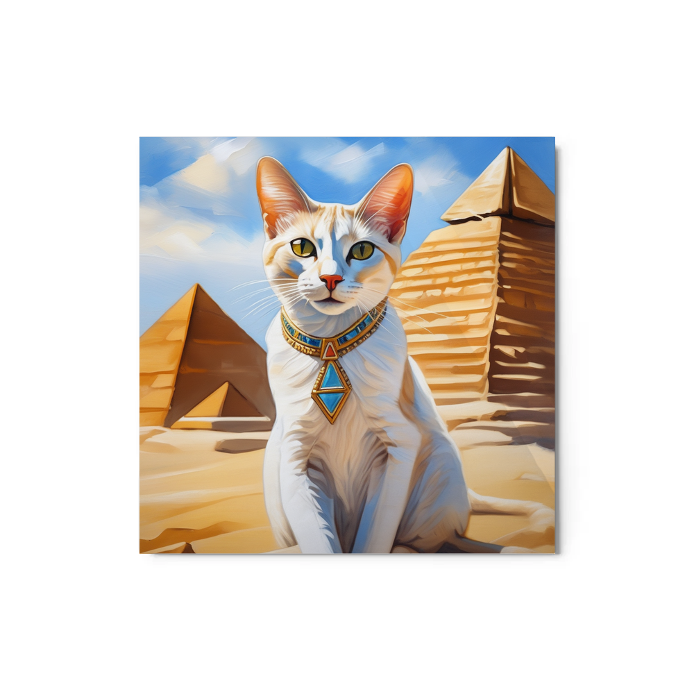 PugMug Custom White Abyssinian Cat Metal Print