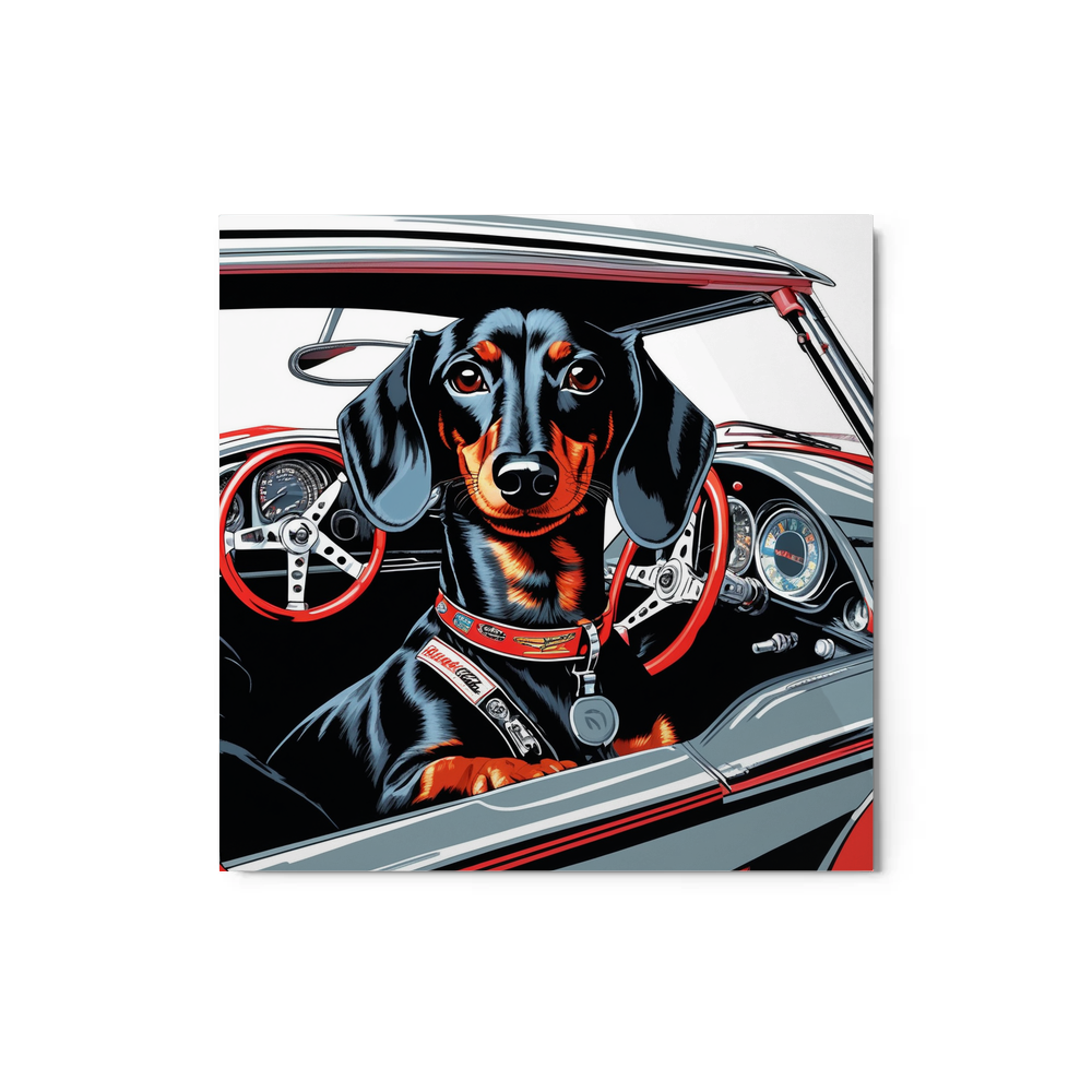 PugMug Custom Black Dachshund Metal Print