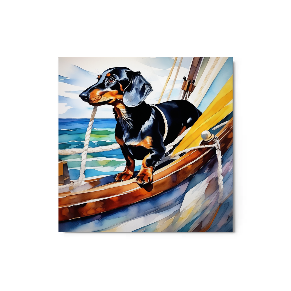 PugMug Custom Black Dachshund Metal Print
